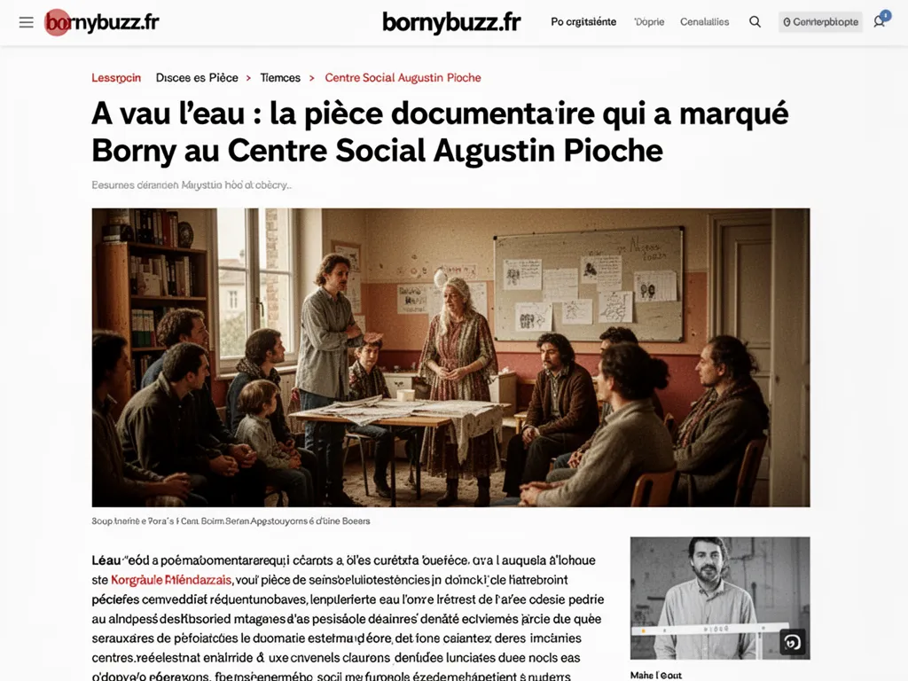 A vau l'eau : la pièce documentaire qui a marqué Borny au Centre Social Augustin Pioche