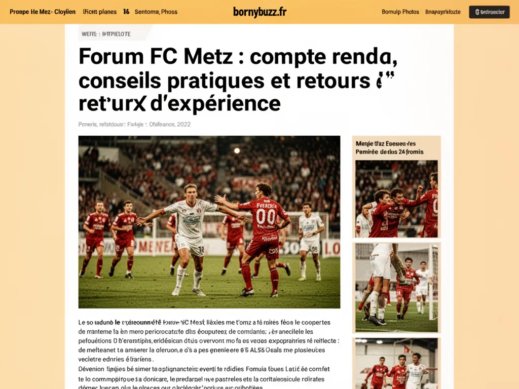 Forum FC Metz : compte rendu, conseils pratiques et retours d’expérience