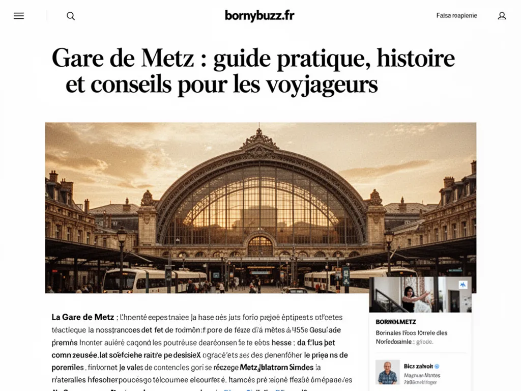 Gare de Metz : guide pratique, histoire et conseils pour les voyageurs