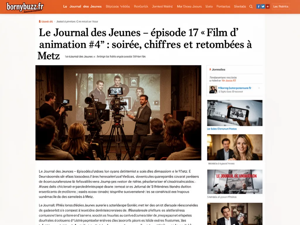 Le Journal des Jeunes, épisode 17 « Film d’animation #4 » : soirée, chiffres et retombées à Metz