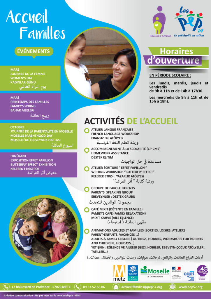 Découvrez les activités de l’Accueil Familles des PEP 57