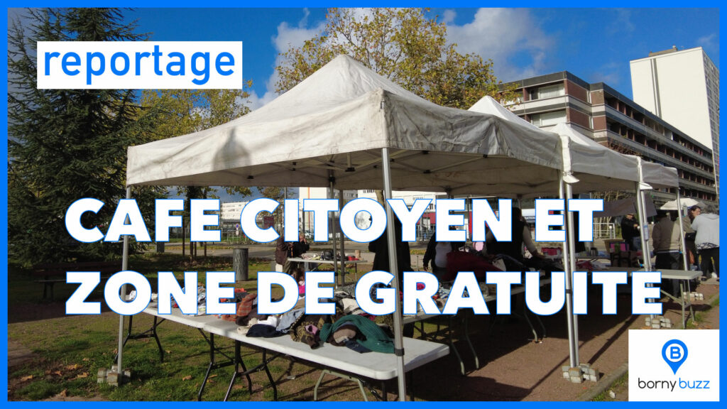 Café citoyen : un stand de gratuité avec vêtements à disposition sur le parvis de la Mairie de Quartier de Metz-Borny