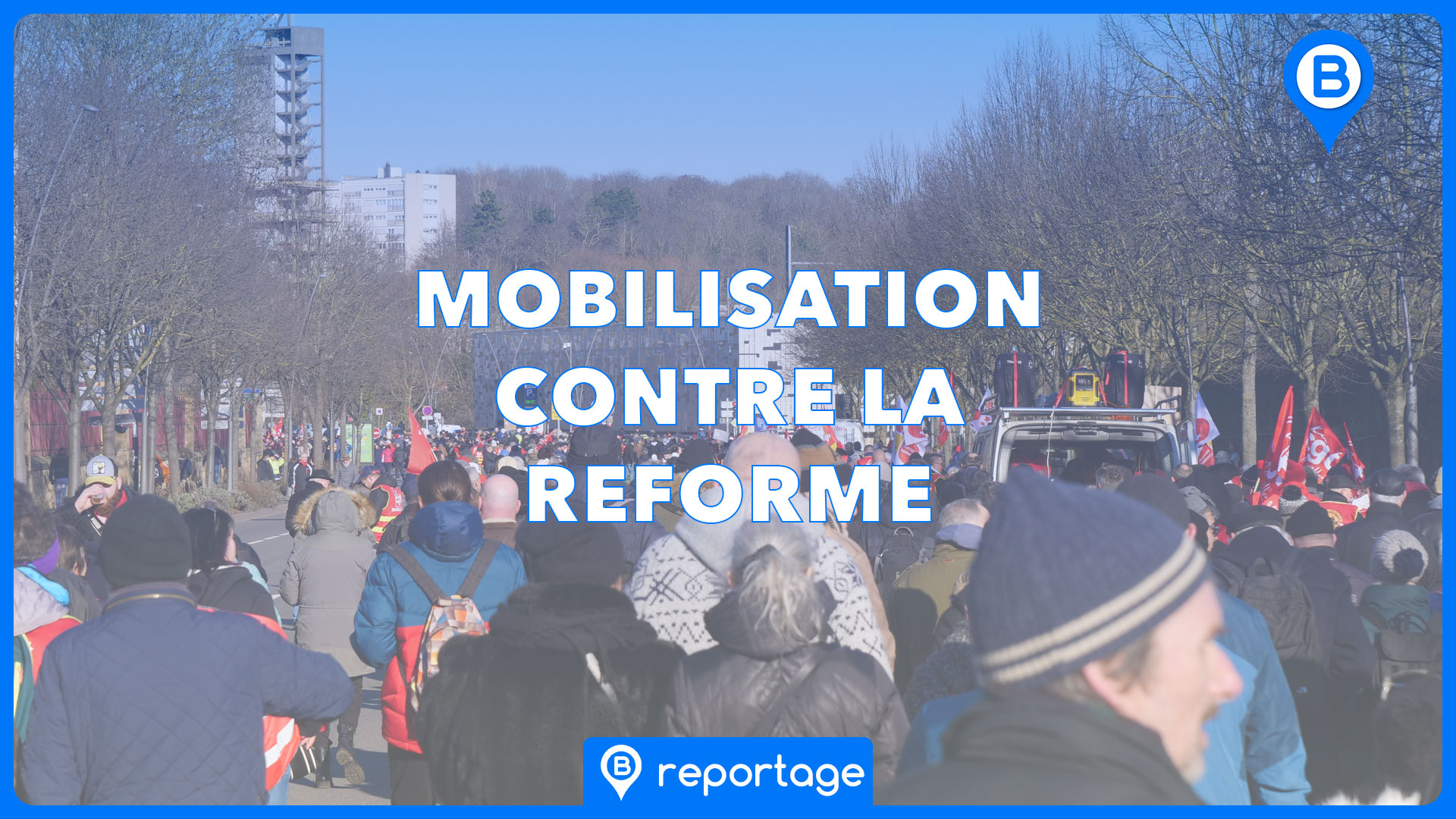 Mobilisation contre la réforme des retraites à Metz le 7 février 2023 | Photo et graphisme BORNYBUZZ / Aurélien ZANN
