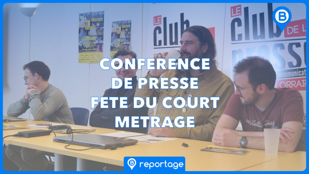 Le collectif Cycl-one à la conférence de presse de la Fête du Court-Métrage Metz. Mercredi 1er mars au Club de la presse | Photo et graphisme BORNYBUZZ / Aurélien ZANN