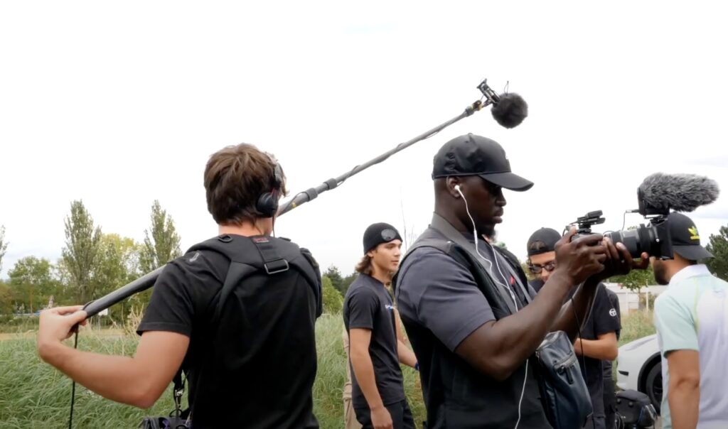 Noichi et SSKO, jeunes rappeurs de Borny, sur le tournage de leur clip avec Timox d'Urban Talent | Photo BORNYBUZZ / François-Xavier MERCOEUR