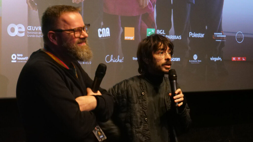 Alexis Juncosa et Quentin L'Helgoualc'h, au Q&A du documentaire "Knit's Island - L'île sans fin" au Luxembourg City Film Festival | Photo BORNYBUZZ / Aurélien ZANN